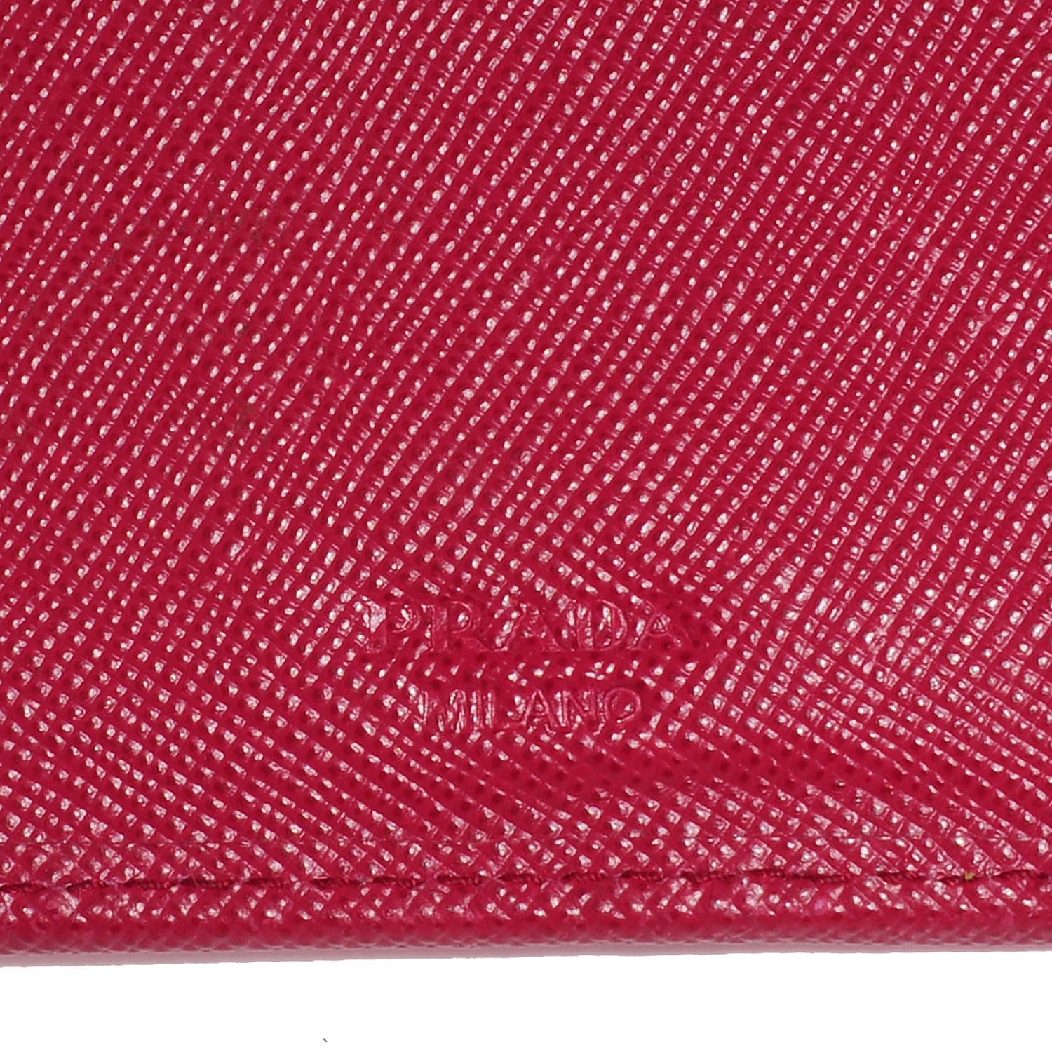 Prada Saffiano Metal Continental Wallet Ibisco 7 of 9