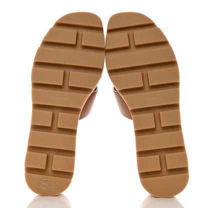 Hermes Calfskin Cork Eze 30 Sandals 36 Marron Glaise 5 of 10