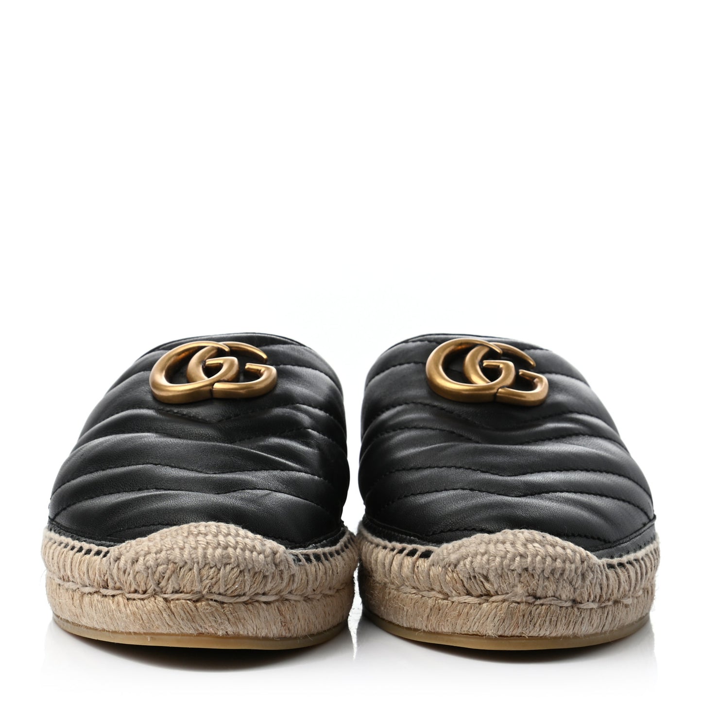 Nappa Matelasse GG Marmont Espadrille Slippers 38 Black