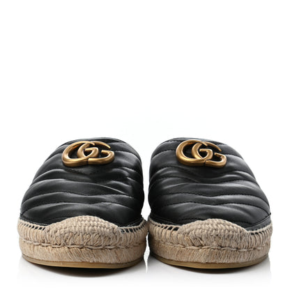 Gucci Nappa Matelasse GG Marmont Espadrille Slippers 38 Black 2 of 9