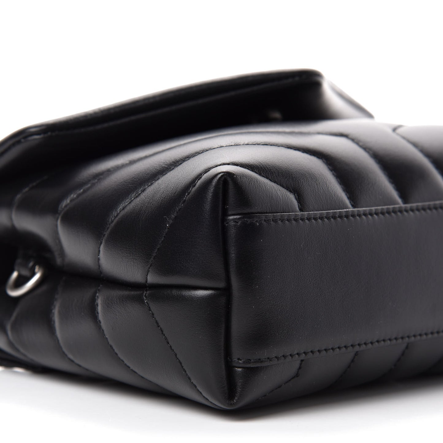 Calfskin Y Quilted Monogram Toy Loulou Crossbody Bag Black