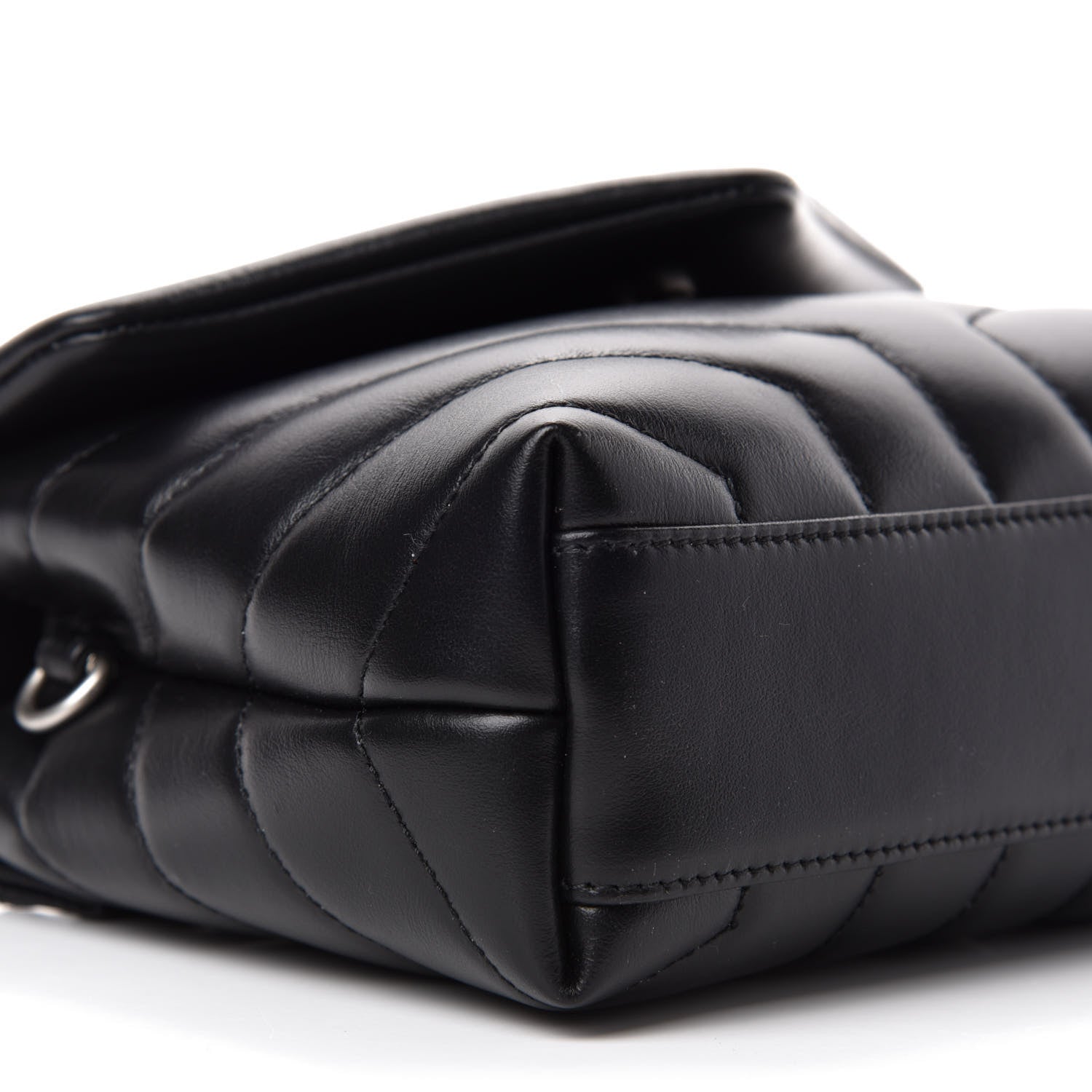 Saint Laurent Calfskin Y Quilted Monogram Toy Loulou Crossbody Bag Black 6 of 11
