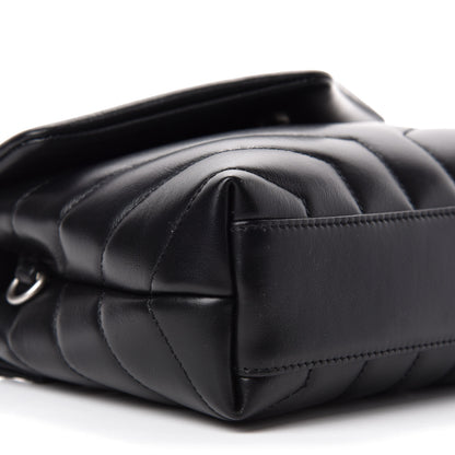 Saint Laurent Calfskin Y Quilted Monogram Toy Loulou Crossbody Bag Black 6 of 11