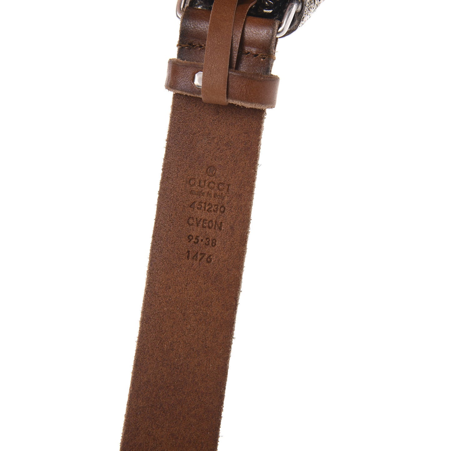 Calfskin Brass Feline Buckle Belt 95 38 Toscano