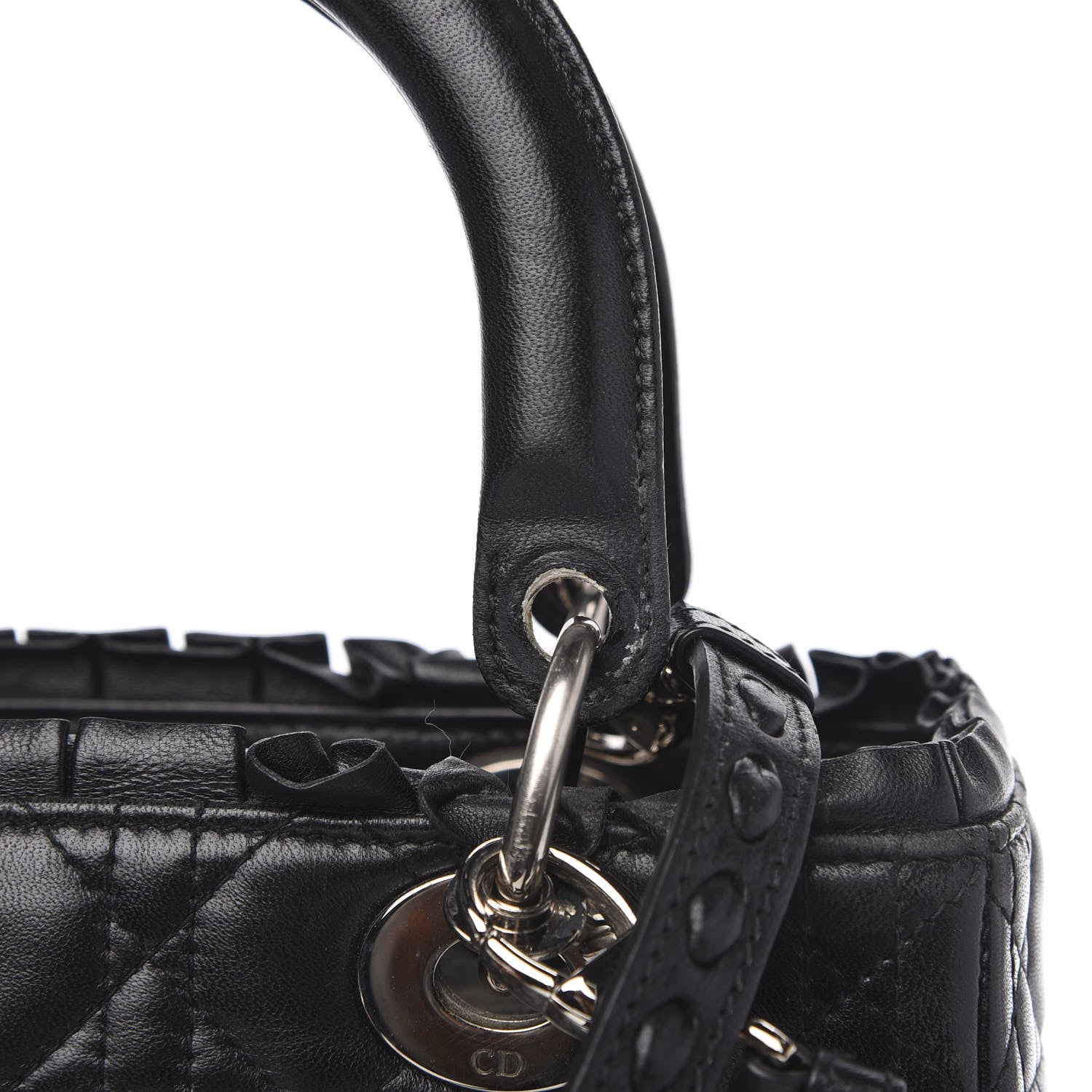 Christian Dior Lambskin Cannage Bow Medium Lady Dior Black 15 of 16