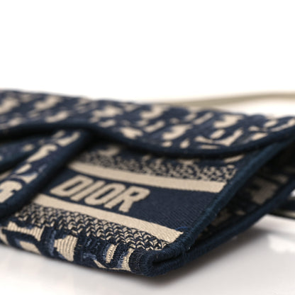 Christian Dior Oblique Slim Saddle Pouch Blue 9 of 9
