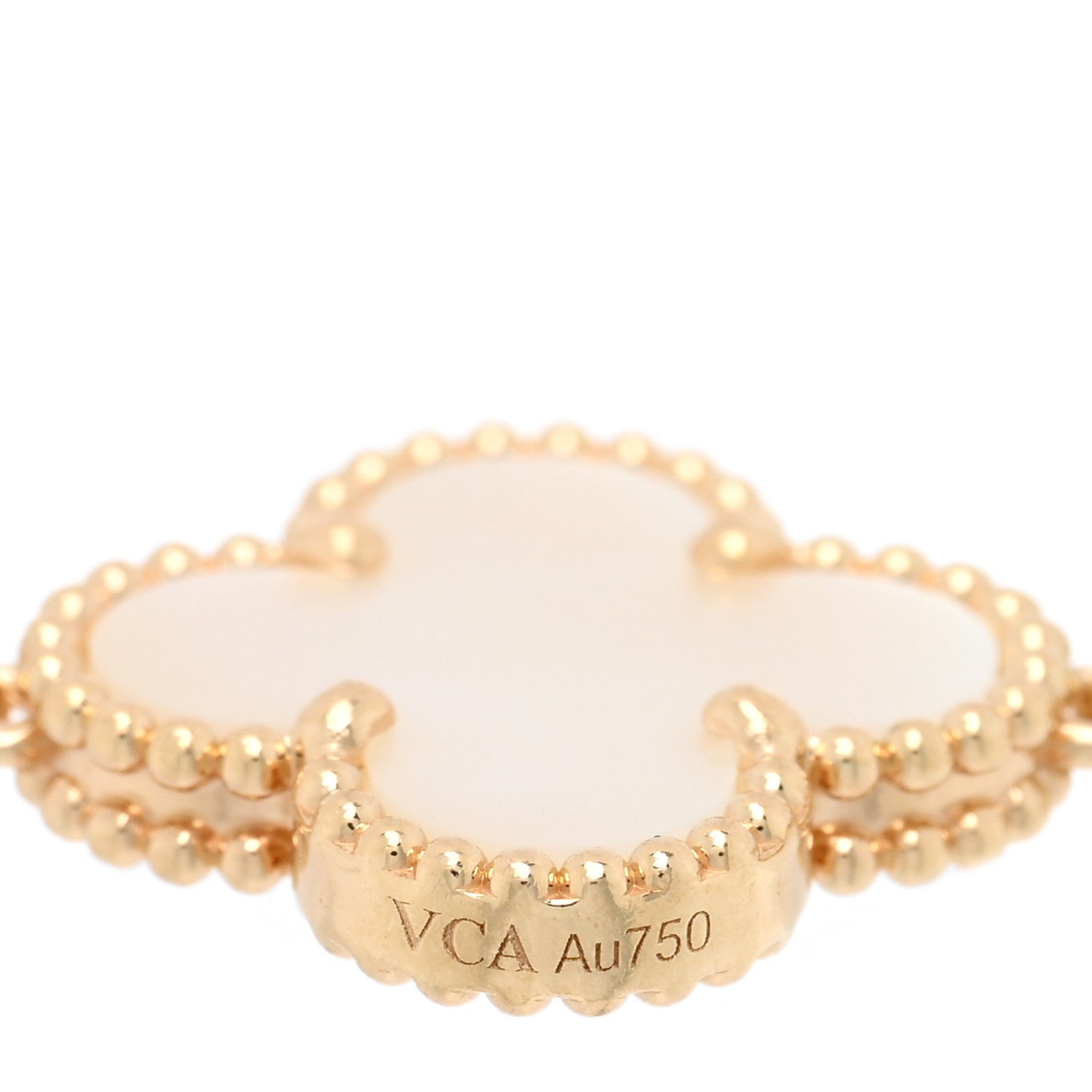 Van Cleef & Arpels 18K Yellow Gold Mother of Pearl 5 Motifs Vintage Alhambra Bracelet 3 of 4