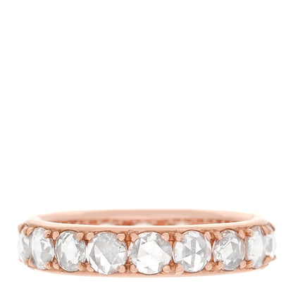 Tiffany 18K Rose Gold Diamond Metro Rose Cut Eternity Band Ring 48 4.5 1 of 5