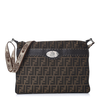 Fendi Zucca Cuoio Romano Selleria Messenger Tobacco Moro 1 of 12