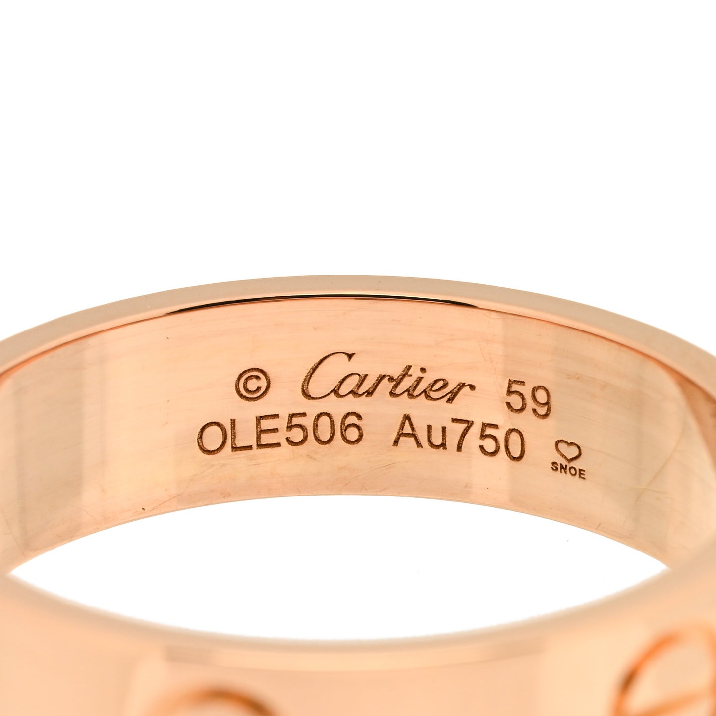 18K Pink Gold 5.5mm LOVE Ring 59 8.75