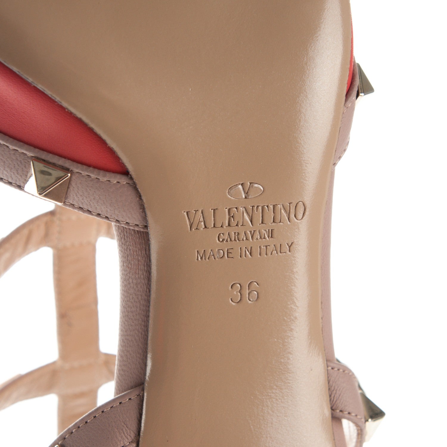 Valentino Garavani Nappa Rockstud Ankle Strap 65mm Pumps 36 Deep Coral Poudre 6 of 7