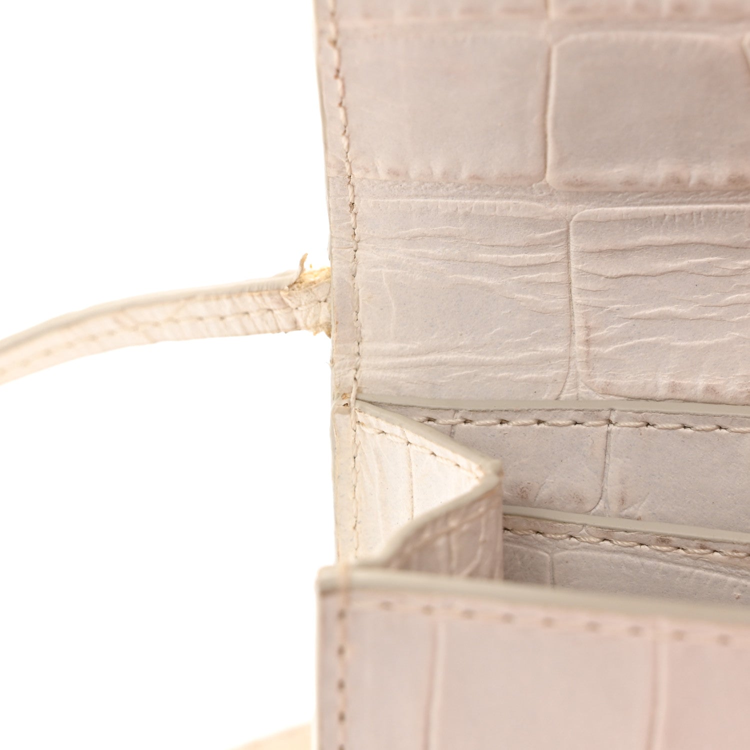 Jacquemus Calfskin Crocodile Embossed Le Riviera White 10 of 11