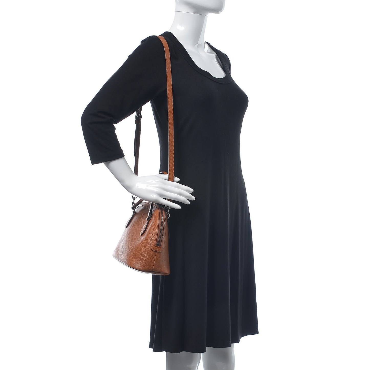 Dollar Calfskin Mini Dome Bag Saffron