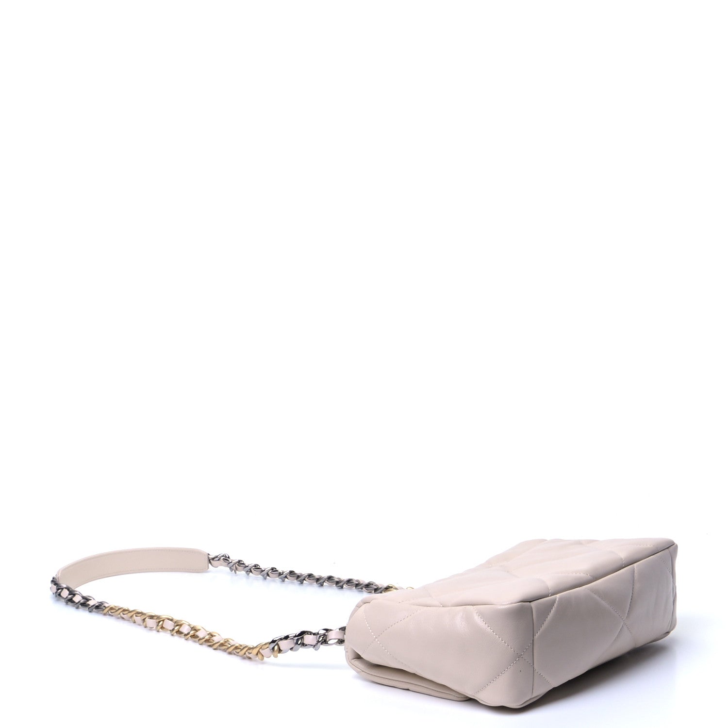 Chanel Goatskin Quilted Medium Chanel 19 Flap Beige 3 of 5