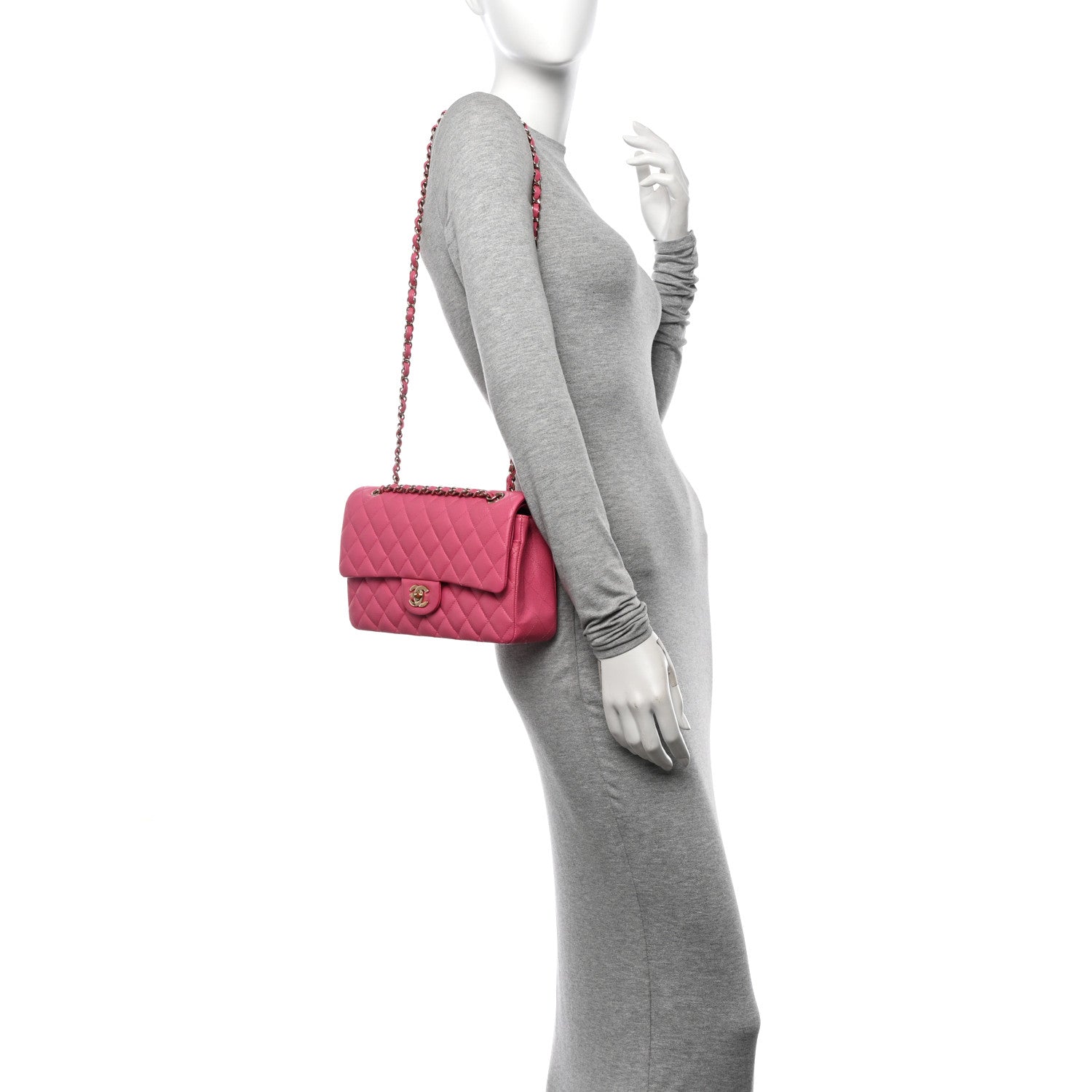 Chanel Caviar Quilted Medium Double Flap Pink 2 of 13