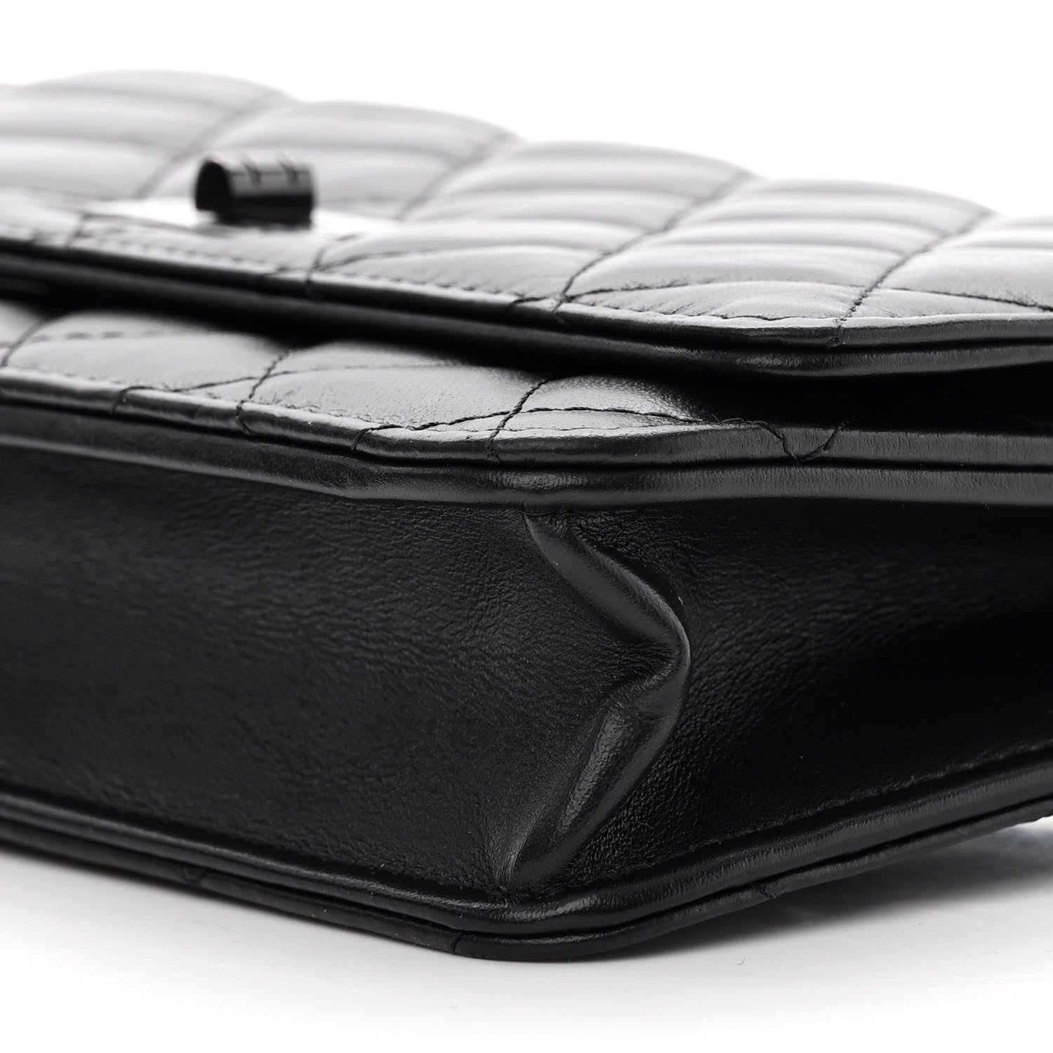 Chanel Aged Calfskin Quilted Reissue Wallet On Chain WOC So Black 11 of 13