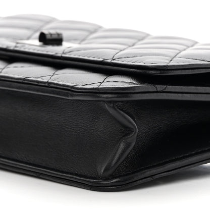 Chanel Aged Calfskin Quilted Reissue Wallet On Chain WOC So Black 11 of 13