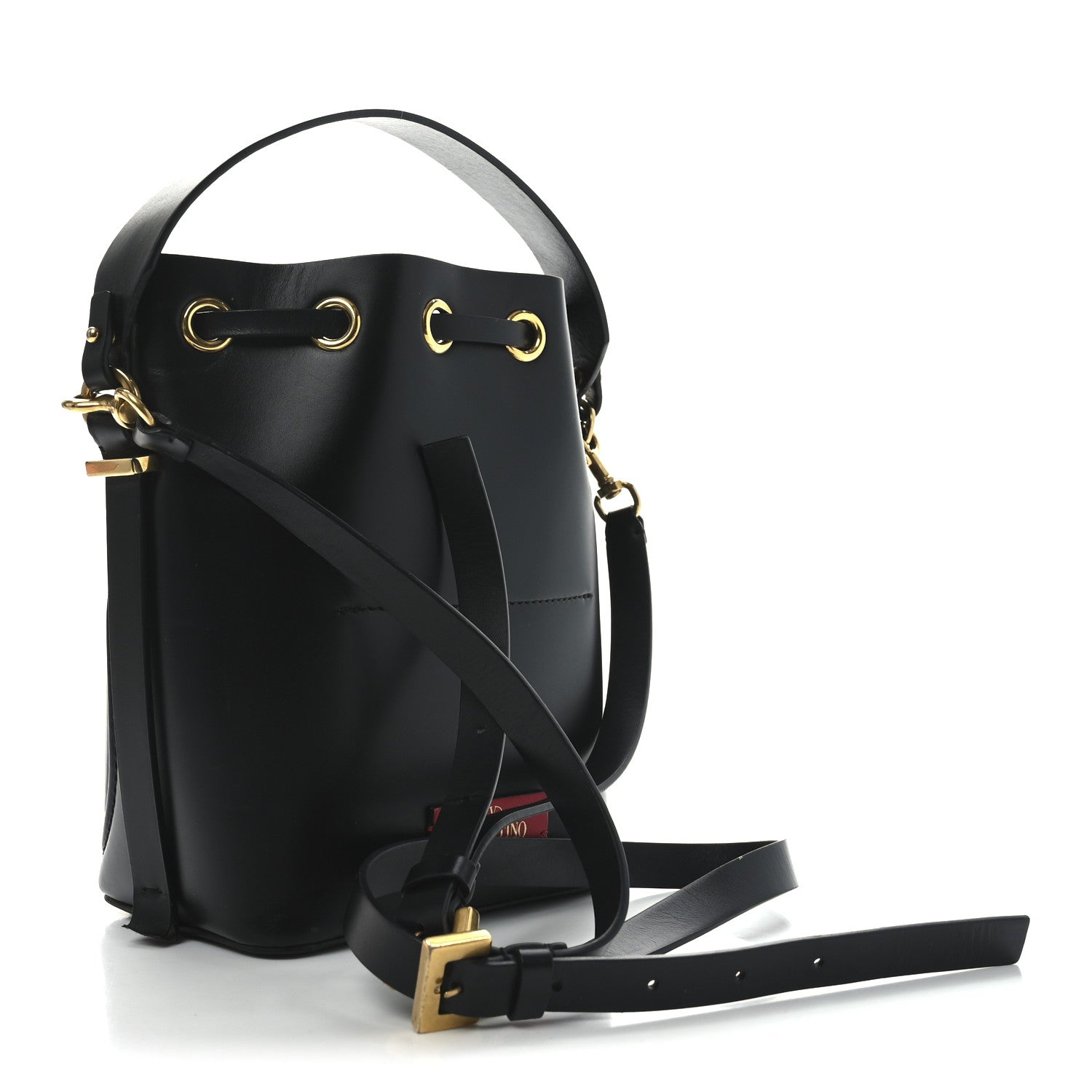 Valentino Garavani Calfskin Vlogo Walk Bucket Bag Black 3 of 9