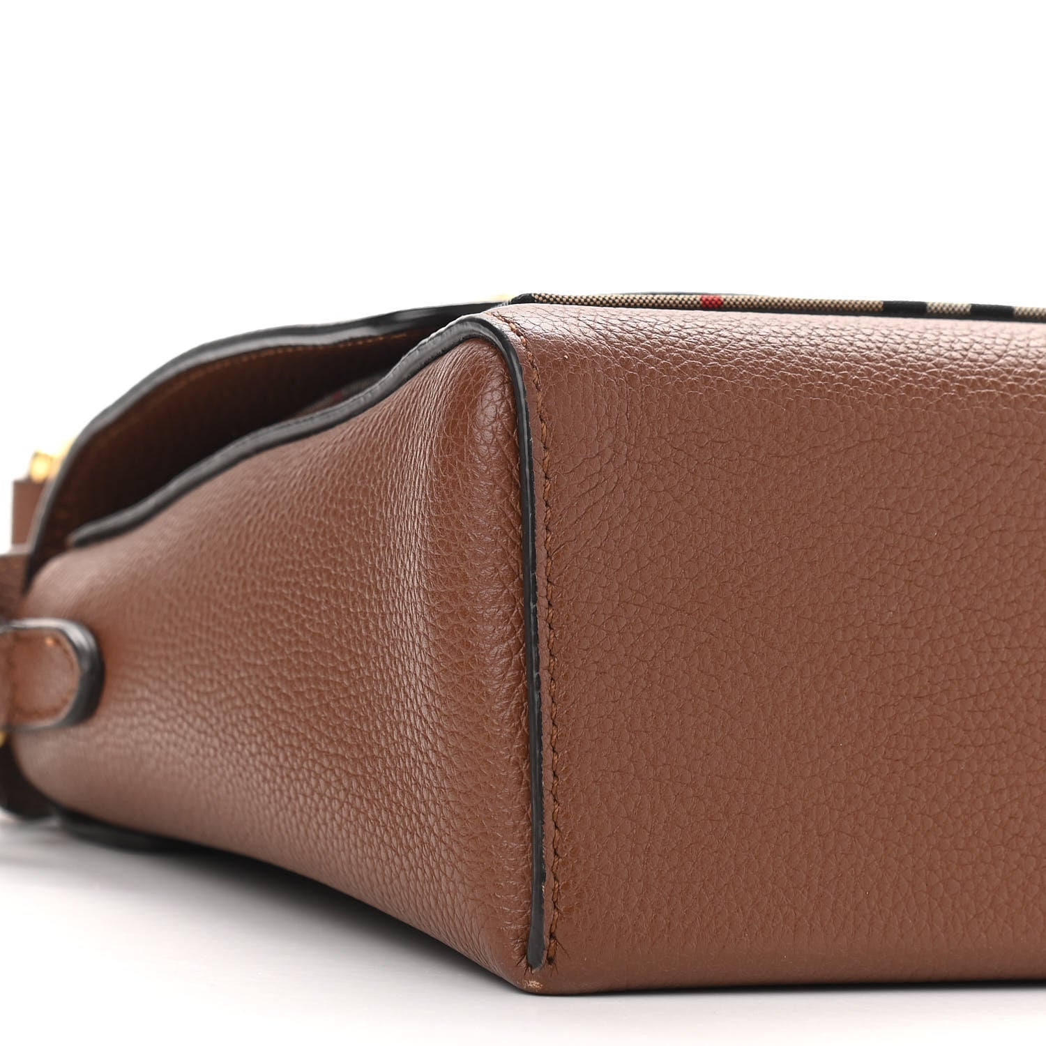 Burberry Calfskin Vintage Check Note Crossbody Bag Tan 8 of 11