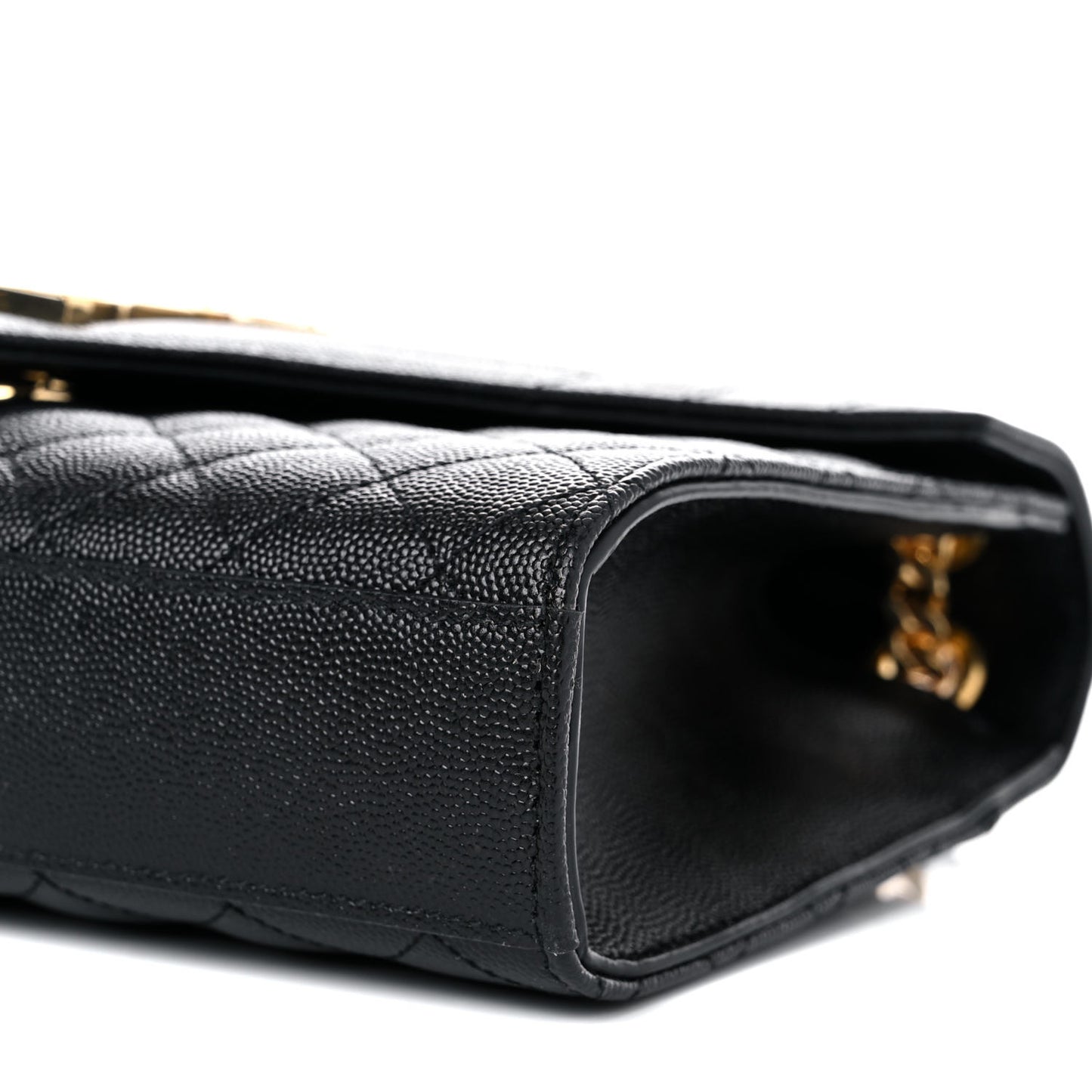 Grain De Poudre Textured Mixed Matelasse Triquilt Medium Monogram Satchel Black