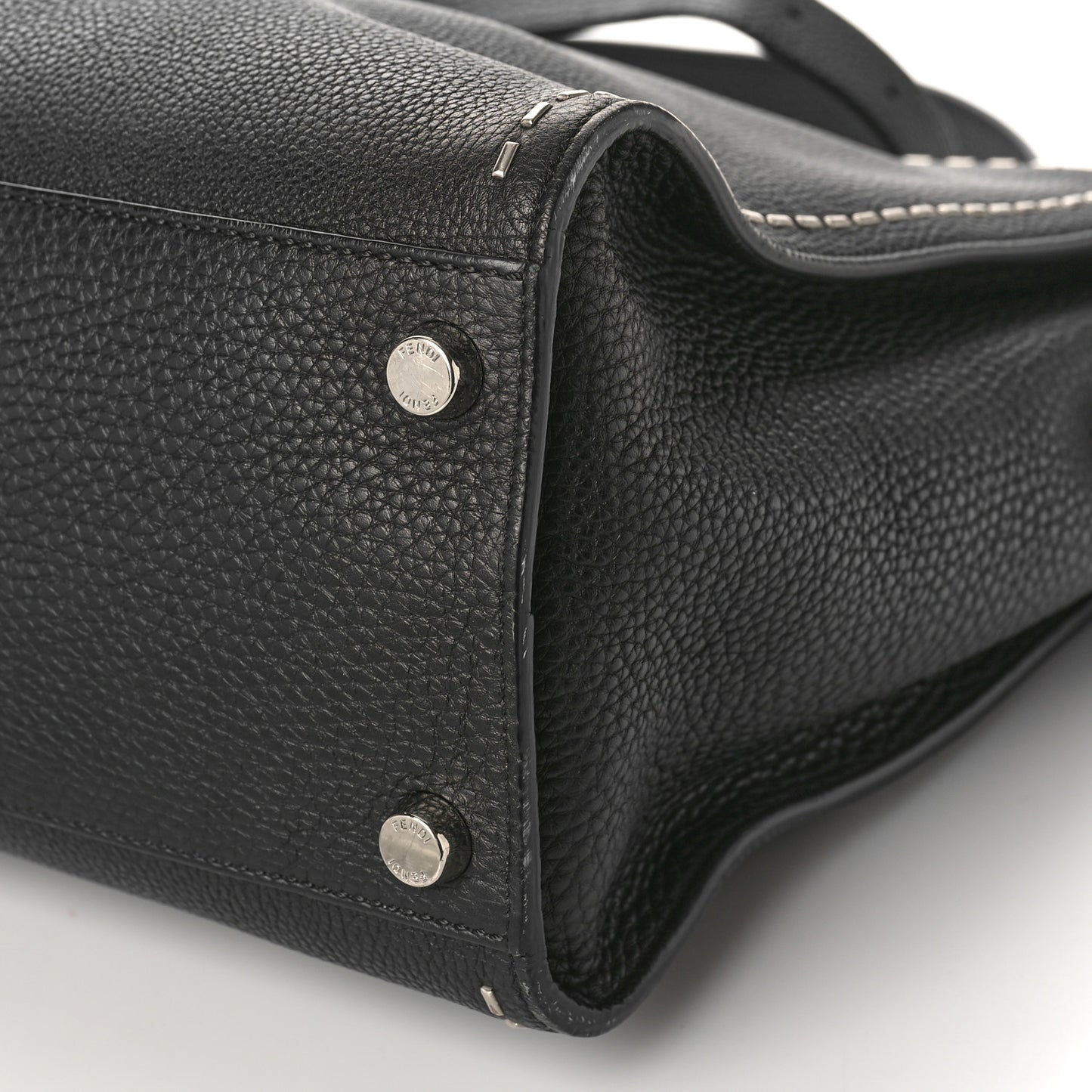 Cuoio Romano Selleria Metal Stitch Large Mens Peekaboo Iconic Essential Satchel Black