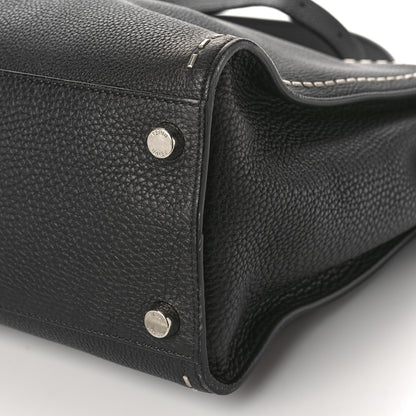 Fendi Cuoio Romano Selleria Metal Stitch Large Mens Peekaboo Iconic Essential Satchel Black 9 of 9