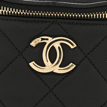 Chanel Lambskin Enamel Quilted Waist Bag Black 11 of 14