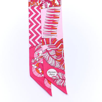 Hermes Silk De l'Ombrelle Aux Duels Twilly Fuchsia Rose Pale 2 of 5