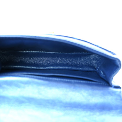 Chanel Metallic Aged Calfskin Quilted 2.55 Reissue Flap Belt Bag Clutch Blue 4 of 10
