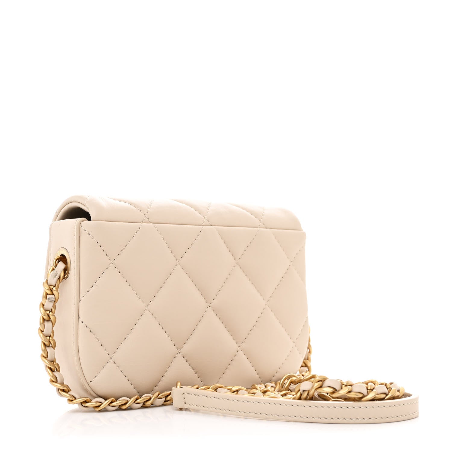 Chanel Calfskin Quilted Mini Nailed CC Flap Bag Beige 3 of 10