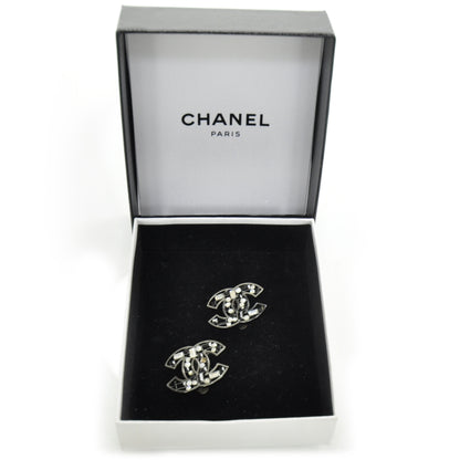 Chanel Crystal Pearl CC Clip On Earrings Silver 3 of 5