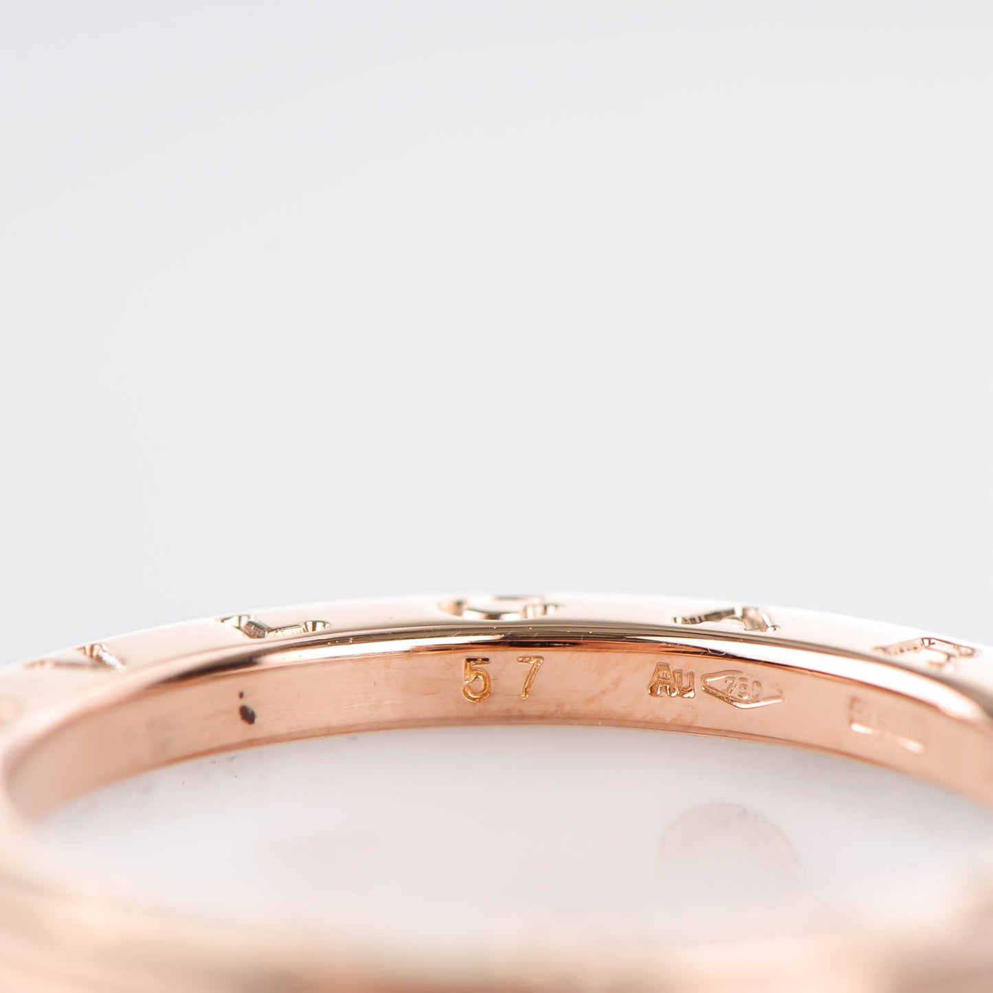 18K Rose Gold White Ceramic B.Zero1 Four-Band Ring 57 8