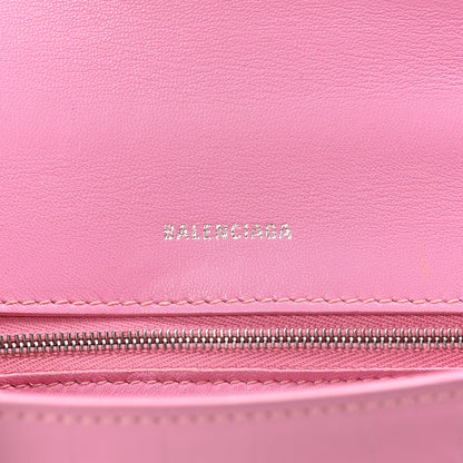Balenciaga Shiny Calfskin Crocodile Embossed Small Hourglass Top Handle Bag Candy Pink 6 of 11