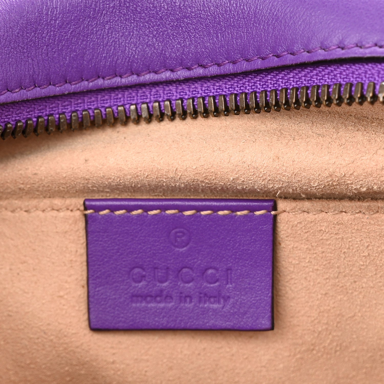 Gucci Calfskin Matelasse Small GG Marmont Chain Shoulder Bag Shine Purple 6 of 12