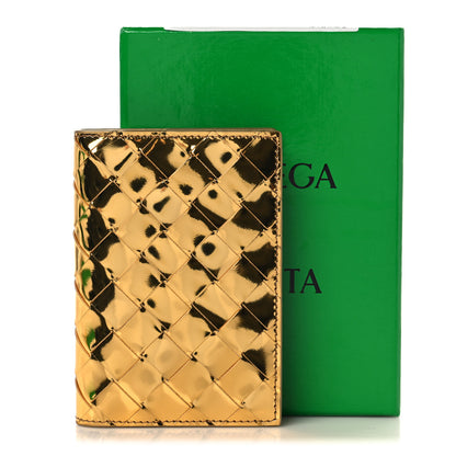 Bottega Veneta Metallic Calfskin Intrecciato Passport Case Gold 7 of 7
