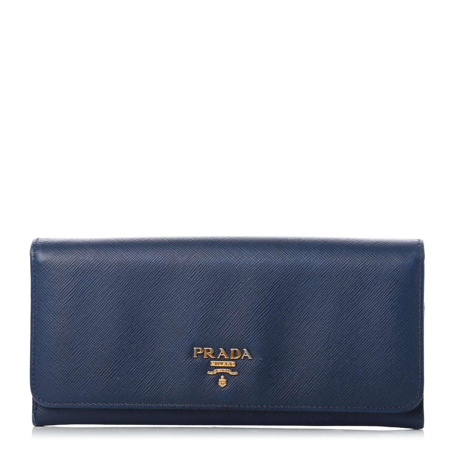 Saffiano Metal Continental Flap Wallet Bleuette