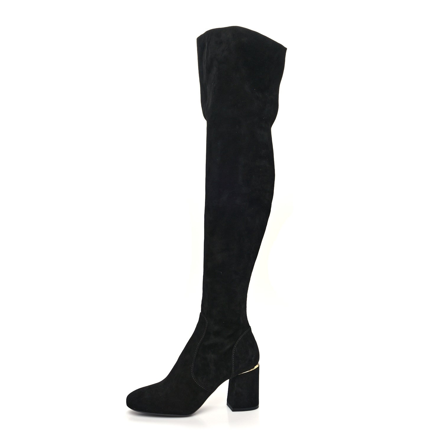 Louis Vuitton Suede Skyline Thigh High Boots 38 Black 1 of 6