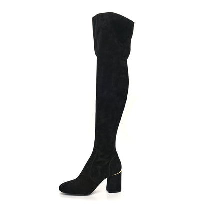 Louis Vuitton Suede Skyline Thigh High Boots 38 Black 1 of 6