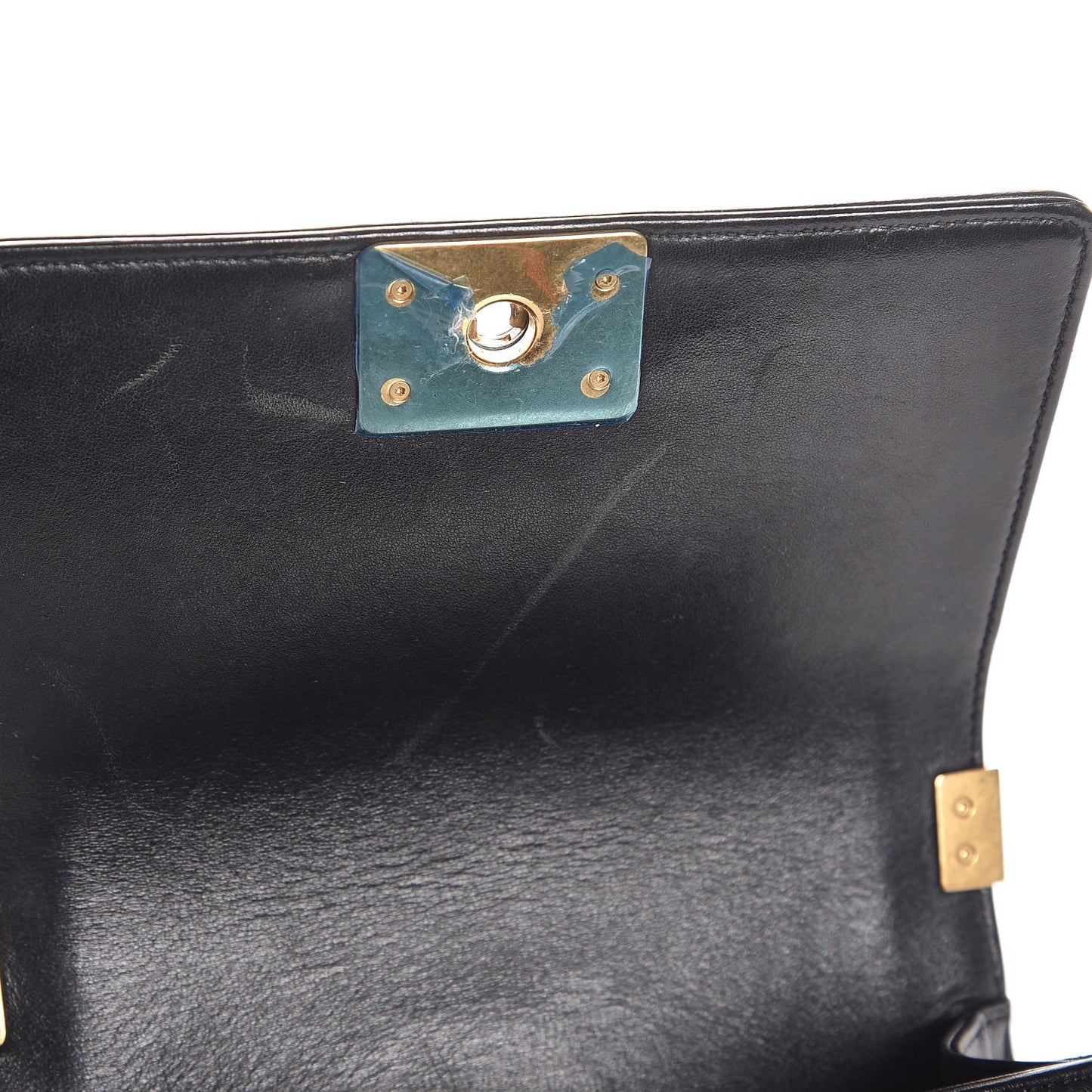 Calfskin Quilted Small Boy Flap Black