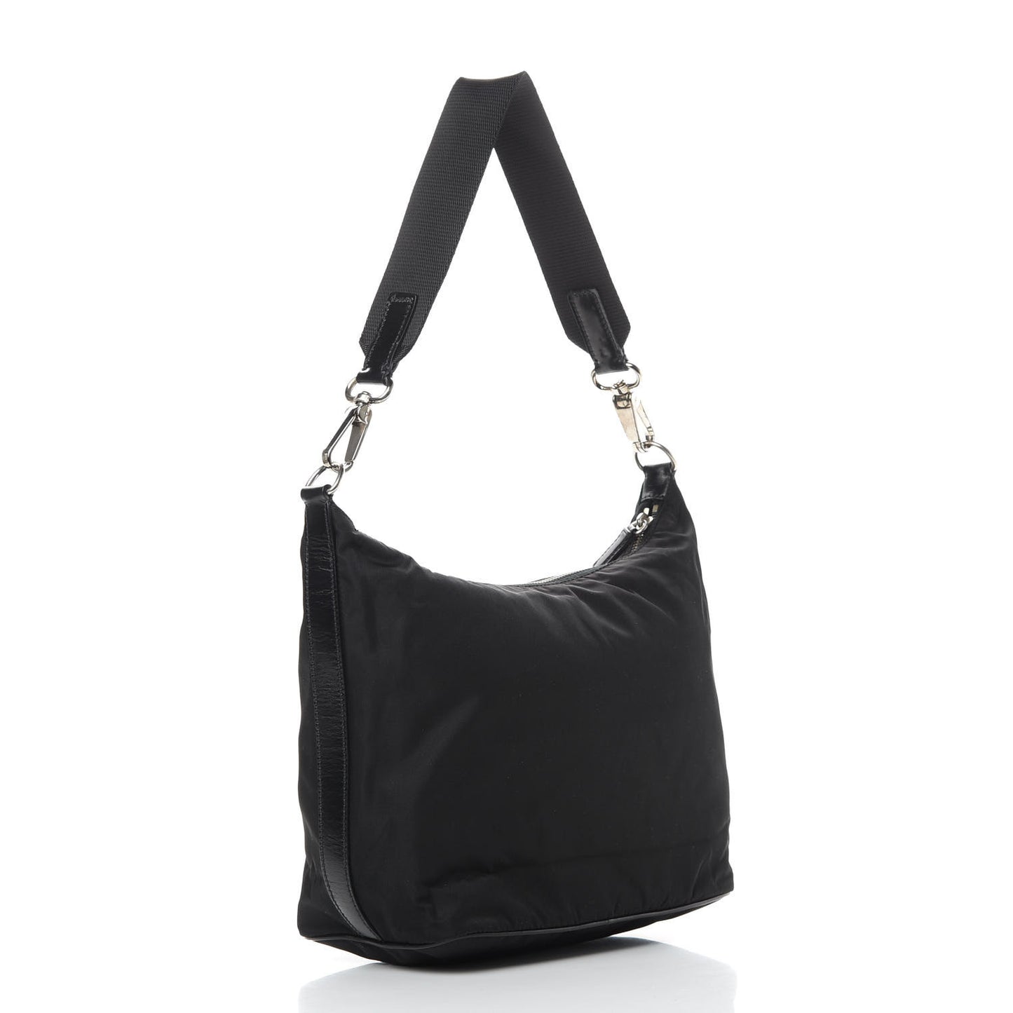 Tessuto Nylon Vitello Hobo Black
