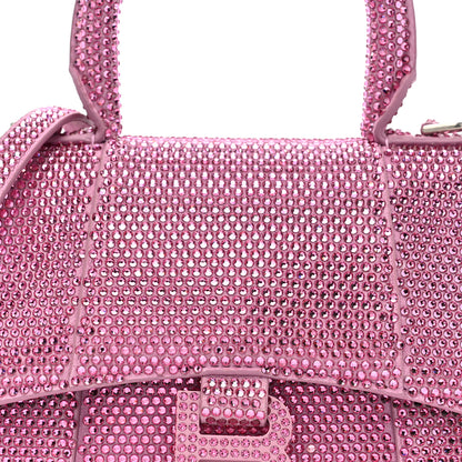 Balenciaga Strass Suede Hourglass Top Handle Bag XS Pink 9 of 11