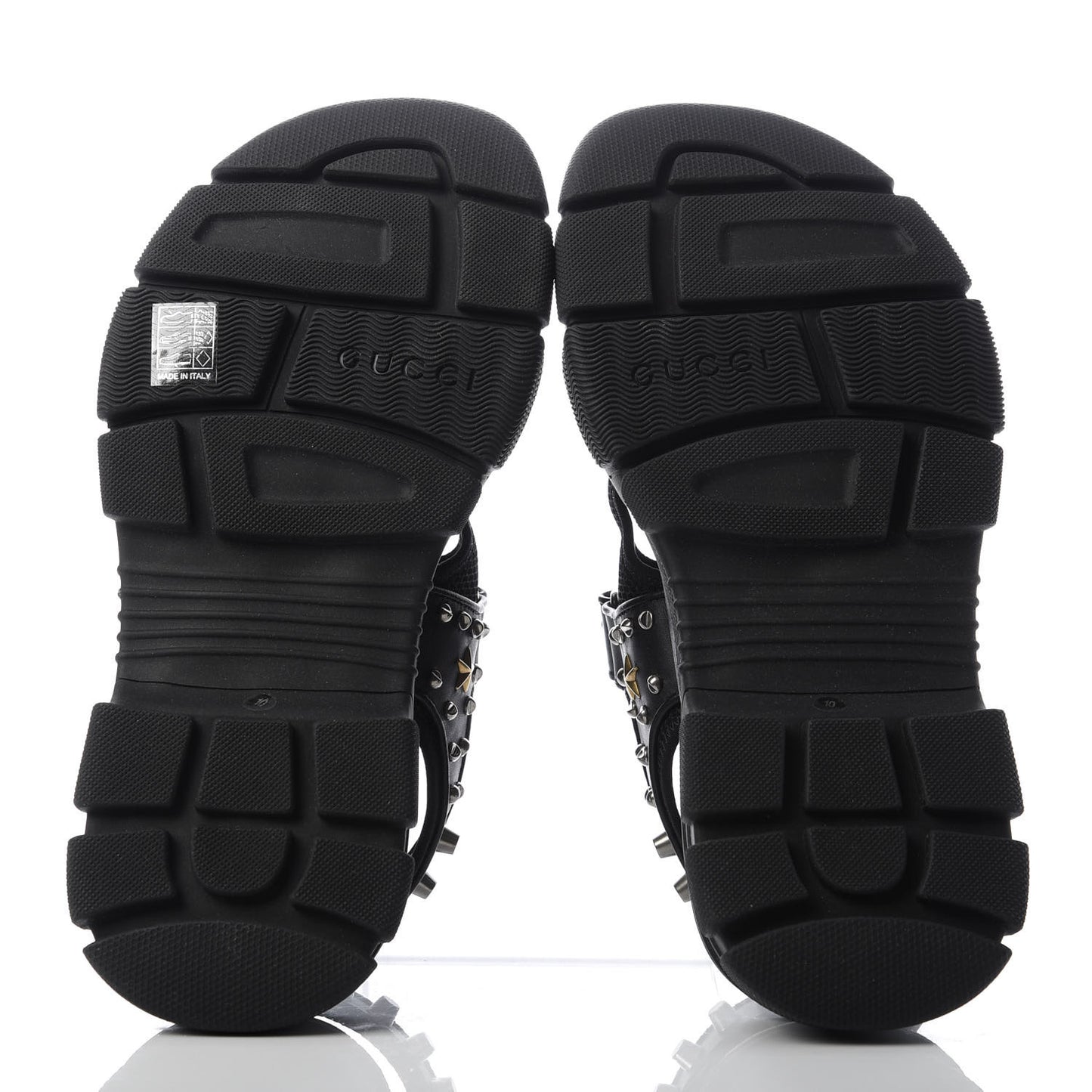 Nappa Mesh Studded Mens Aguru Sandals 10 Black