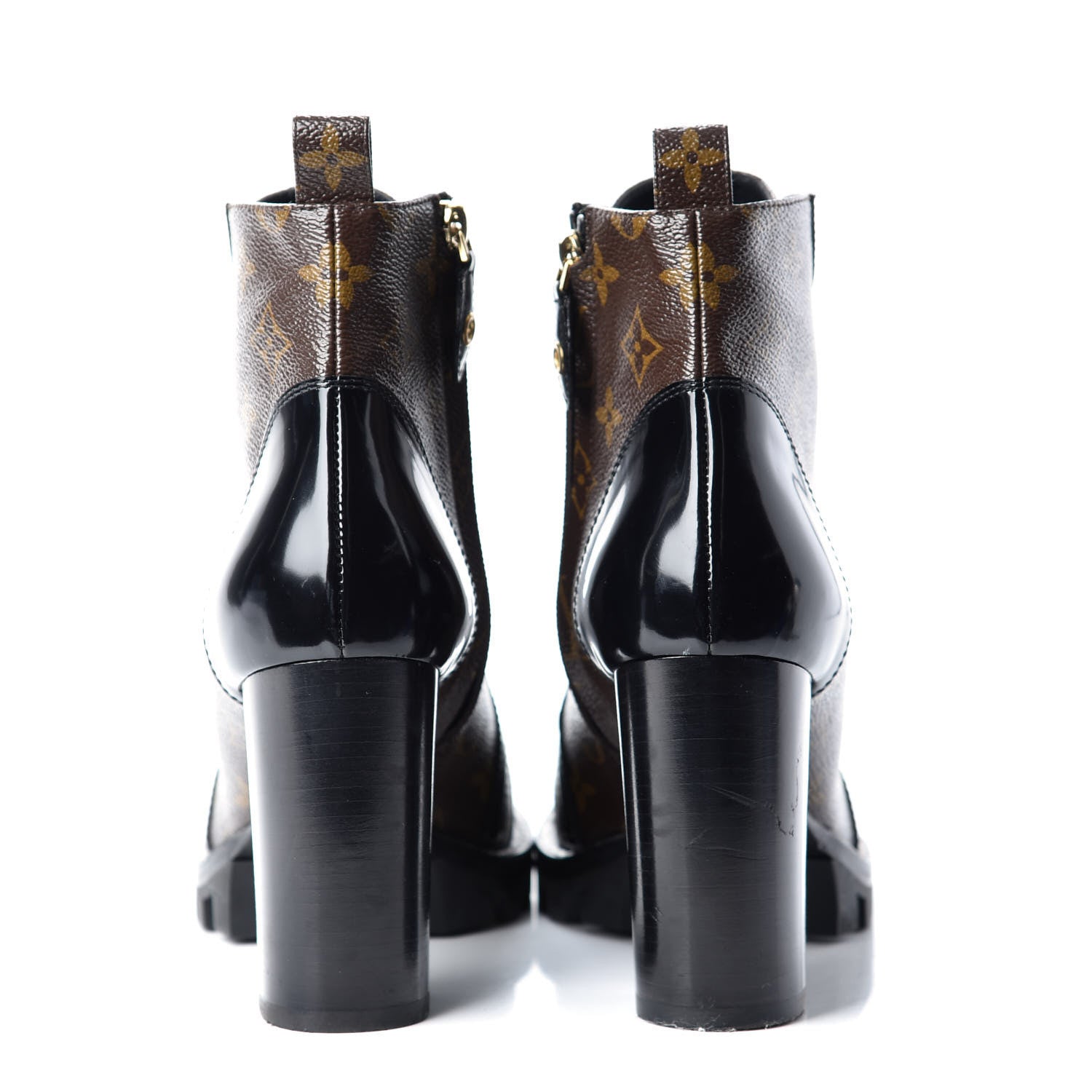 Louis Vuitton Patent Calfskin Monogram Star Trail Ankle Boots 41 Black 7 of 13