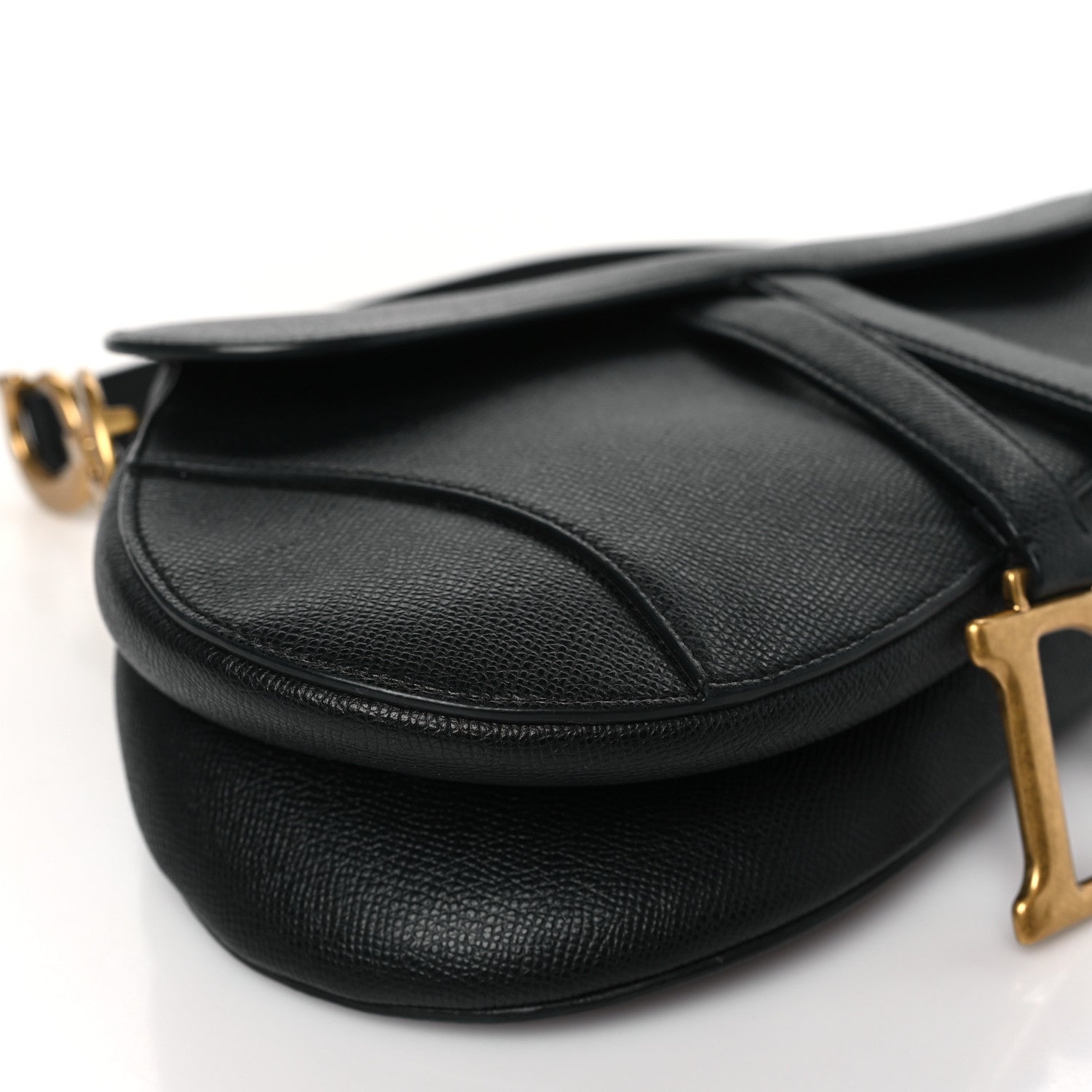 Christian Dior Grained Calfskin Saddle Bag Black 8 of 8