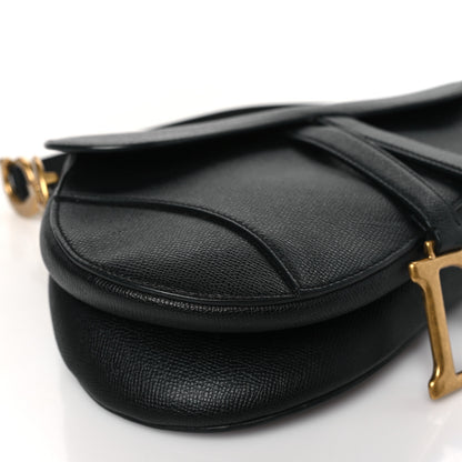 Christian Dior Grained Calfskin Saddle Bag Black 8 of 8