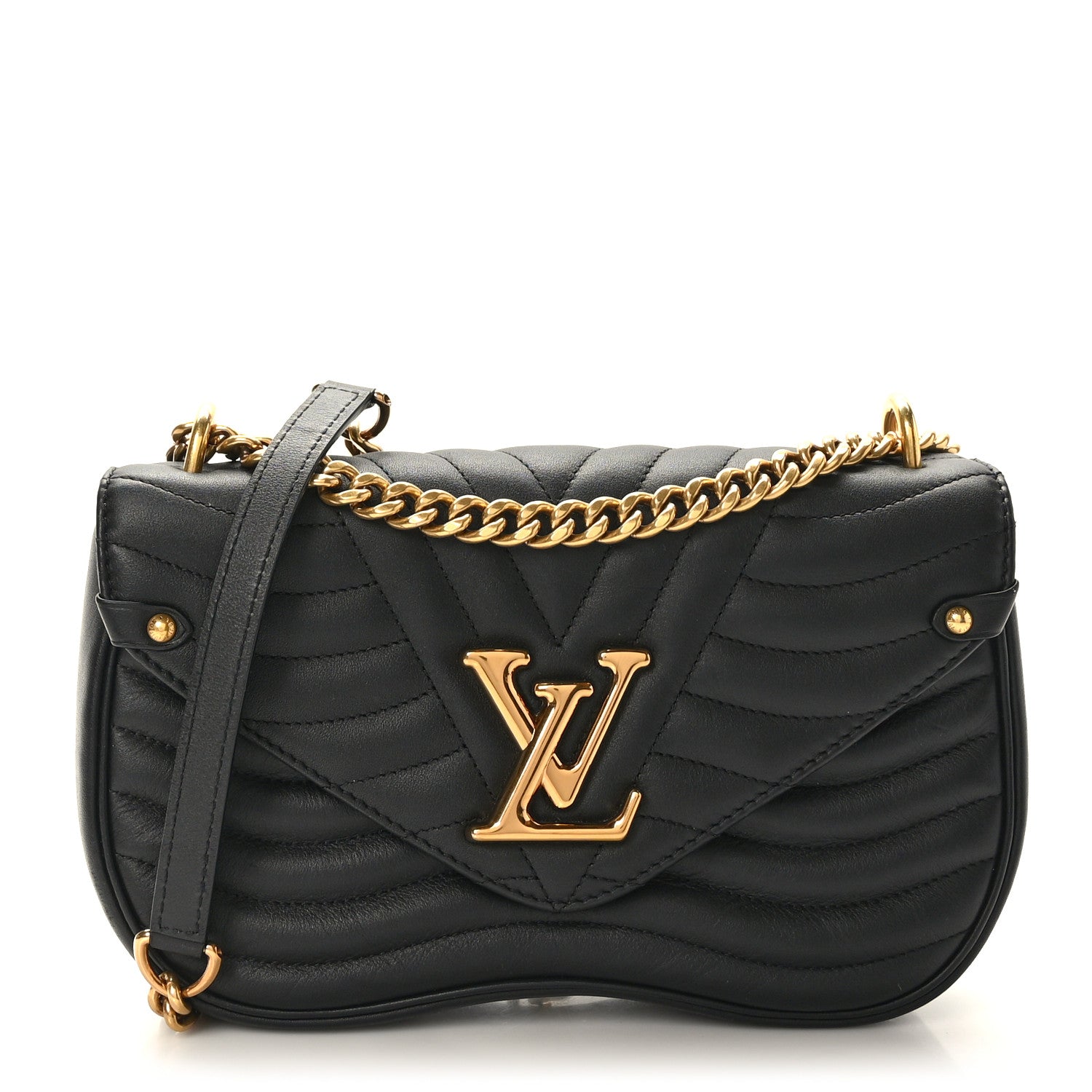 Louis Vuitton Calfskin New Wave Chain MM Black 1 of 8