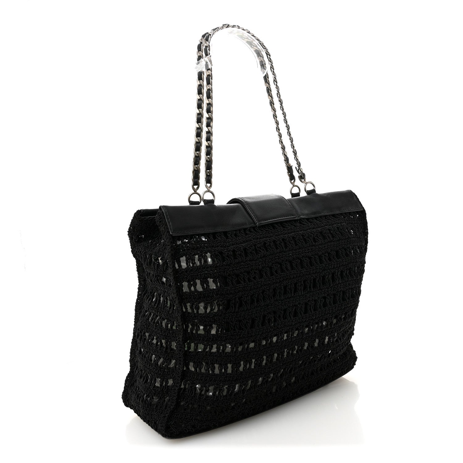 Chanel Woven Crochet Knit Tote Black 1883969 – FASHIONPHILE