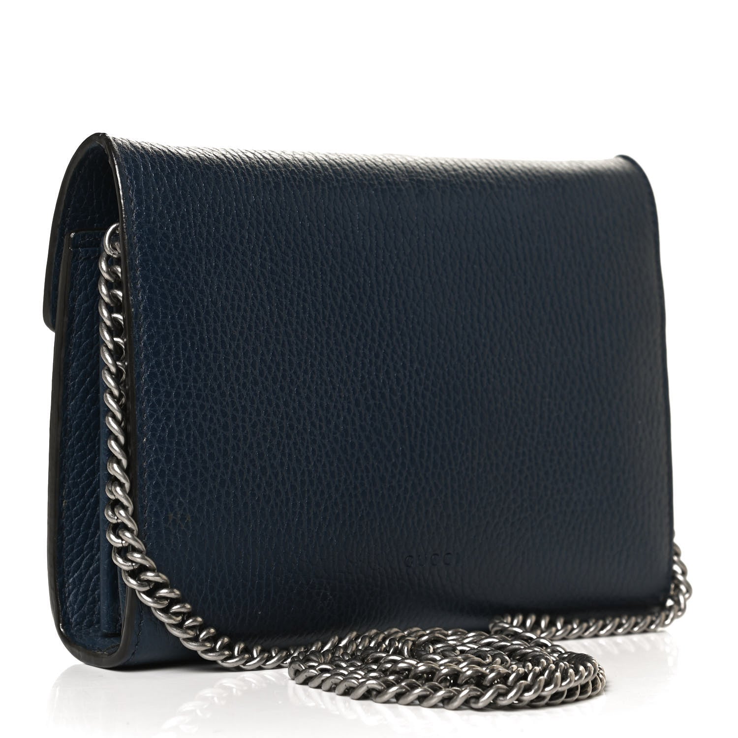Gucci Dollar Calfskin Crystal Mini Dionysus Chain Wallet Blue Agata Black Diamond 3 of 12