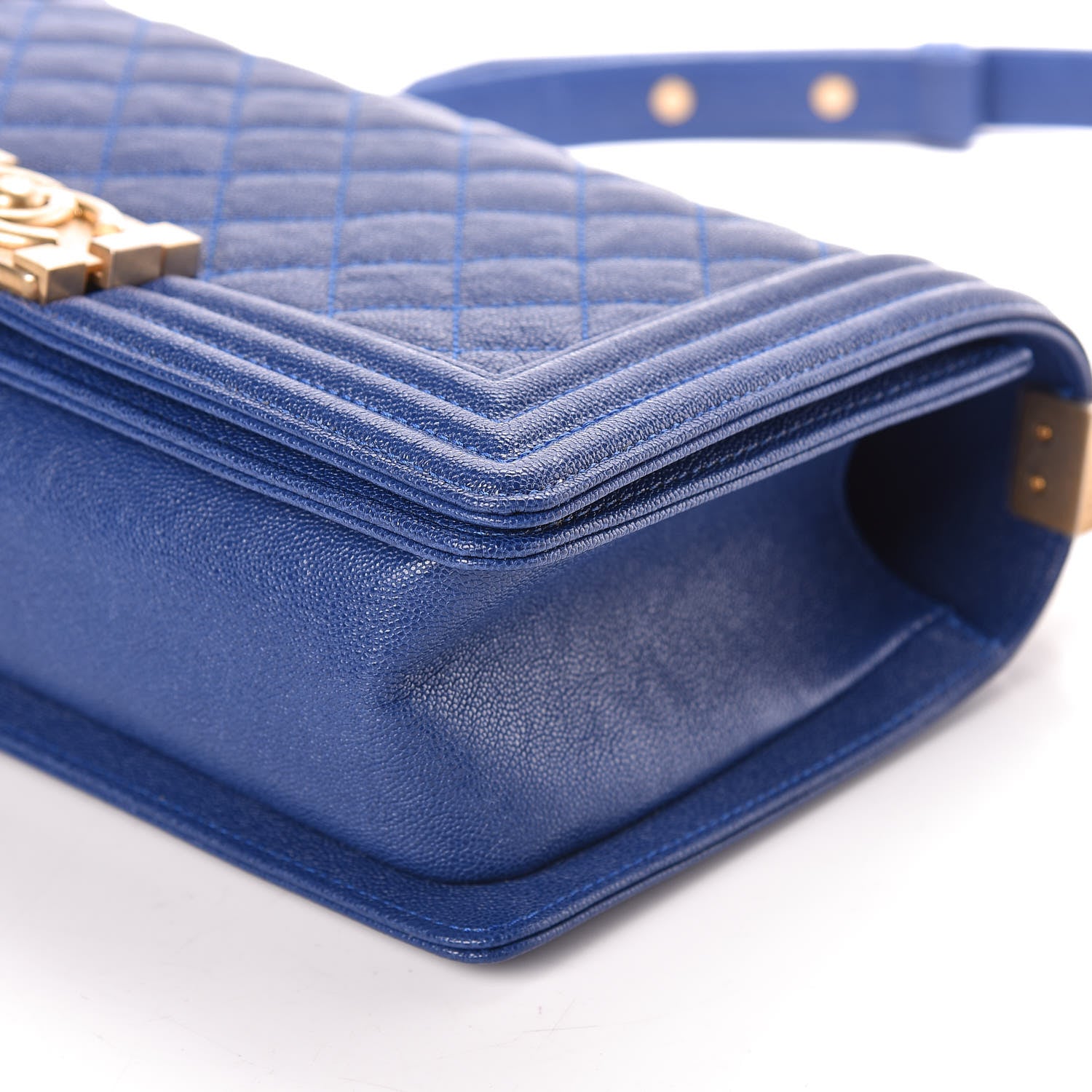 Chanel Caviar Quilted Medium Boy Flap Dark Blue 6 of 10