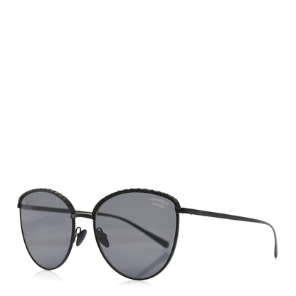 Chanel Metal Crystal Polarized Sunglasses 4258-B Black 1 of 8